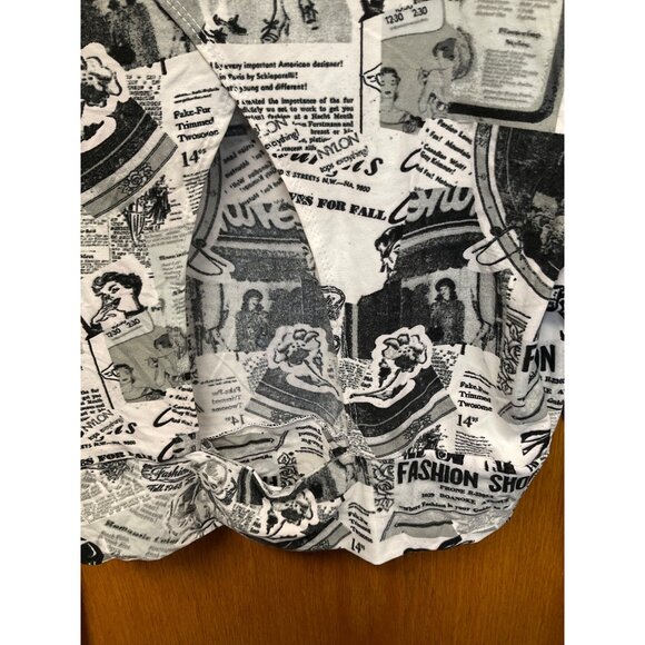 No Comment NY.LA Large Womens Long Sleeve Newspaper Print Cropped Turtleneck Top - Picture 8 of 8